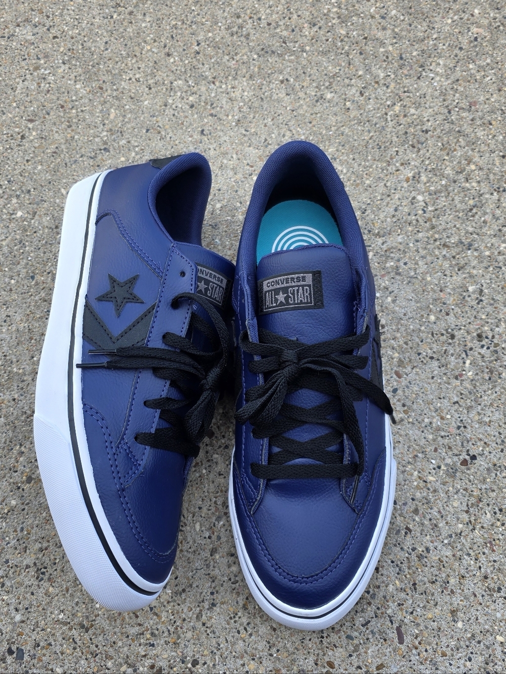 Converse One Star Low Top Sneakers in Deep Blue with Black Accents Men Size 11